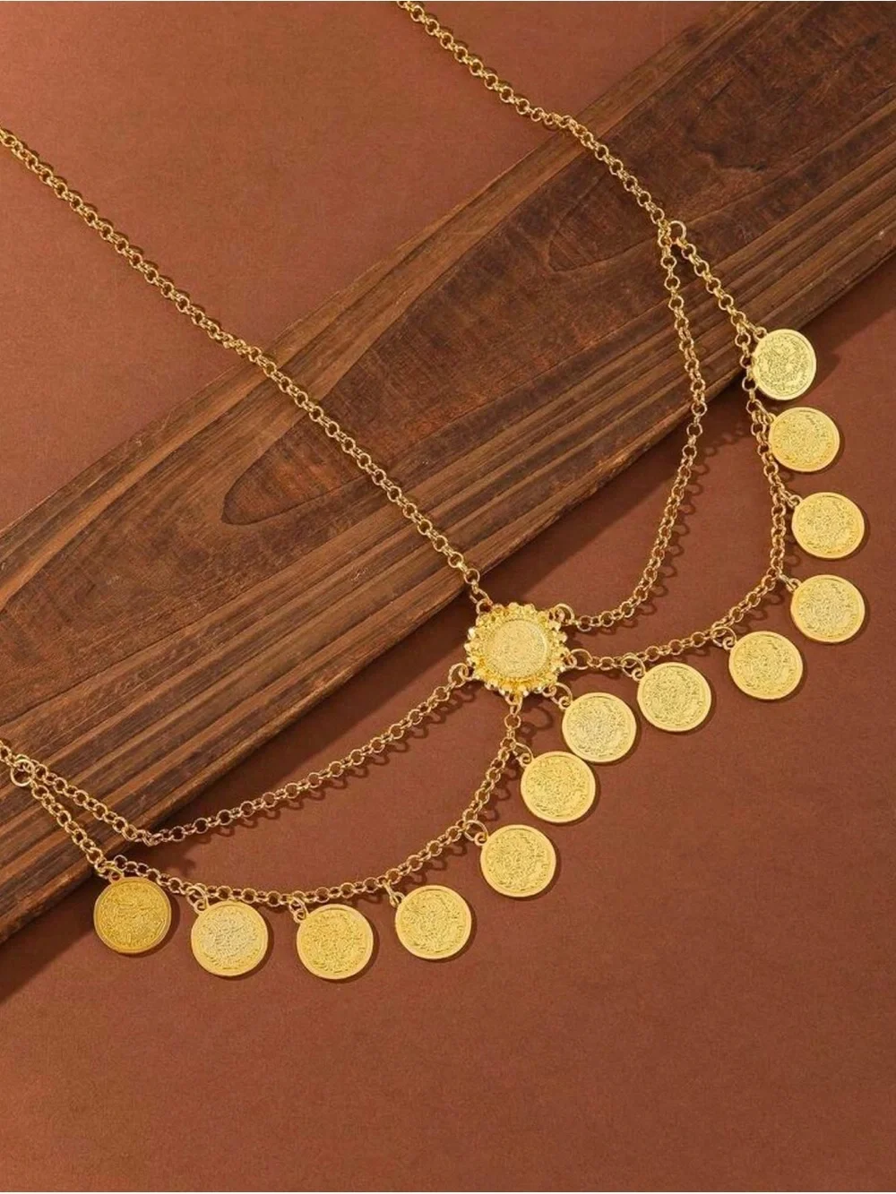 Gold Coin Draped Headpiece